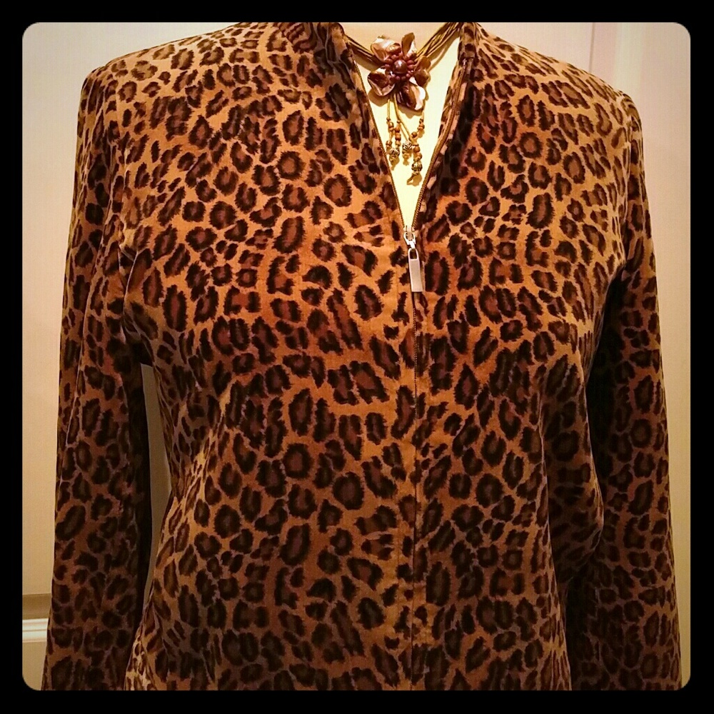 Dana Buchman Leopard Print Size 4 Jacket