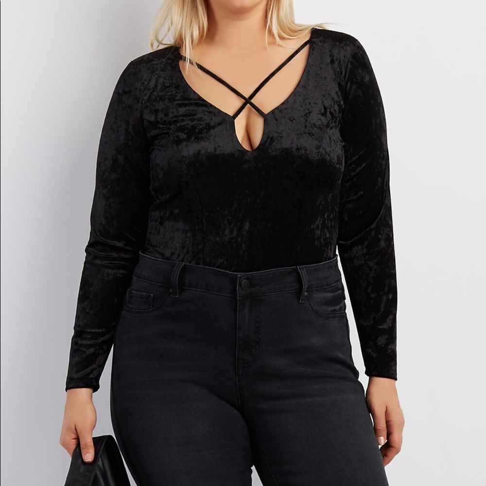 Charlotte Russe Velvet Bodysuit