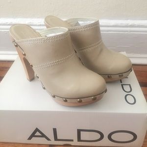 Aldo Heeled Clogs Like New