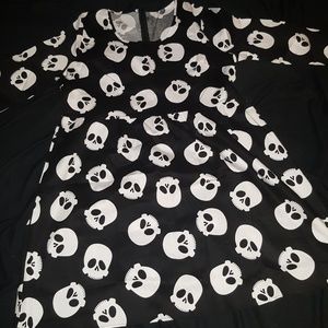 Retro Plus size skull dress for halloween