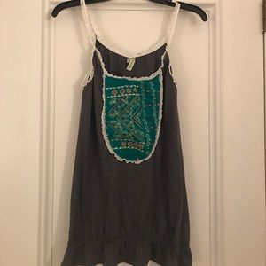 Grey tank with embellishments Grey tank with embellishments
