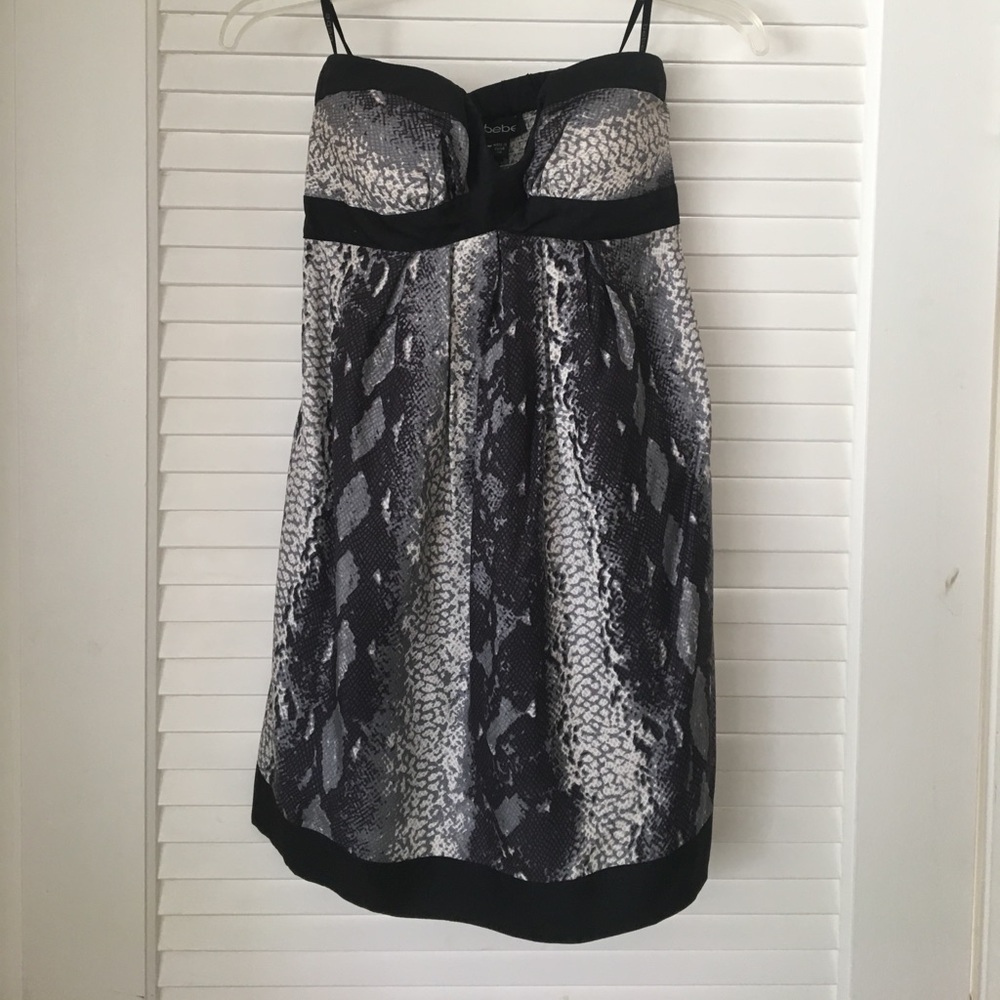 Bebe snakeskin print mini dress