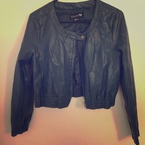 FAUX LEATHER MOTO JACKET