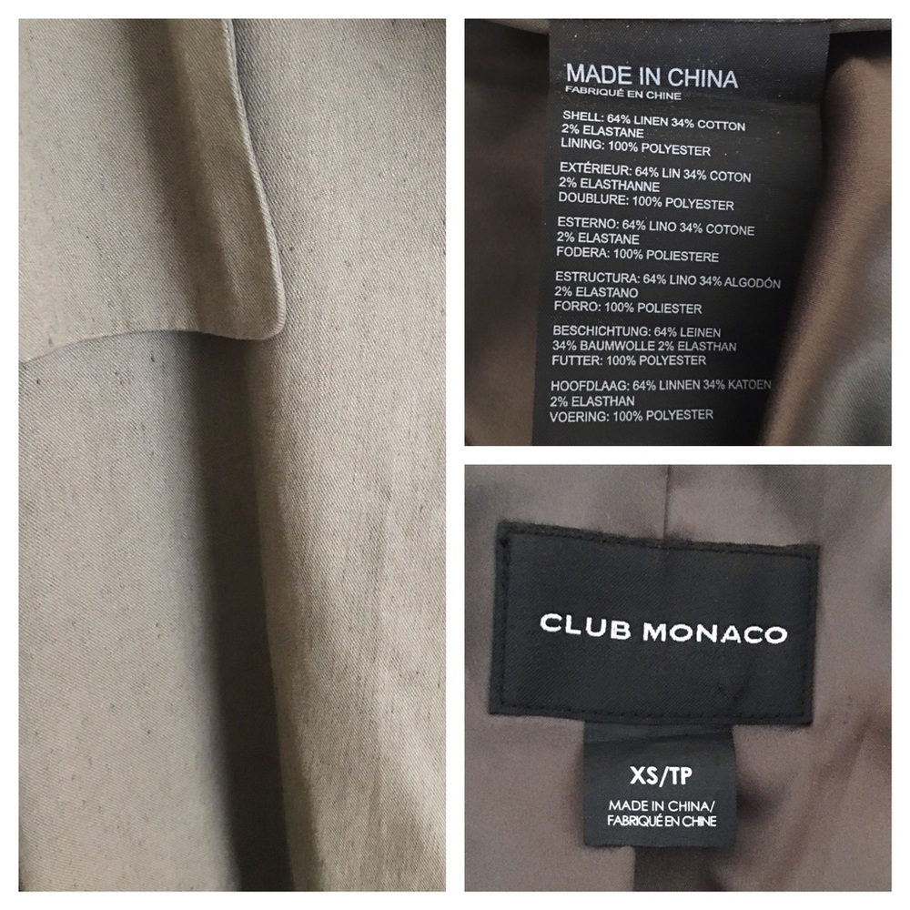 MOVING SALE Club Monaco green wrapping linen coat - Picture 6 of 8