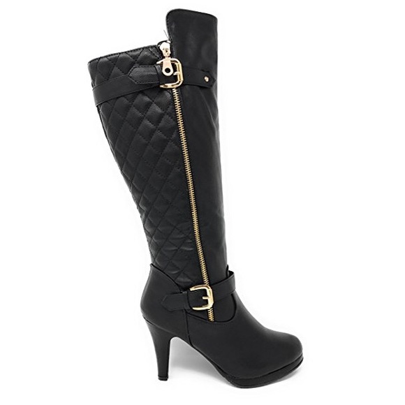 Shoes - NIB Black mid calf heel boots