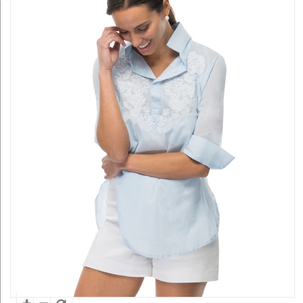 Gretchen Scott Acapulco light blue  tunic