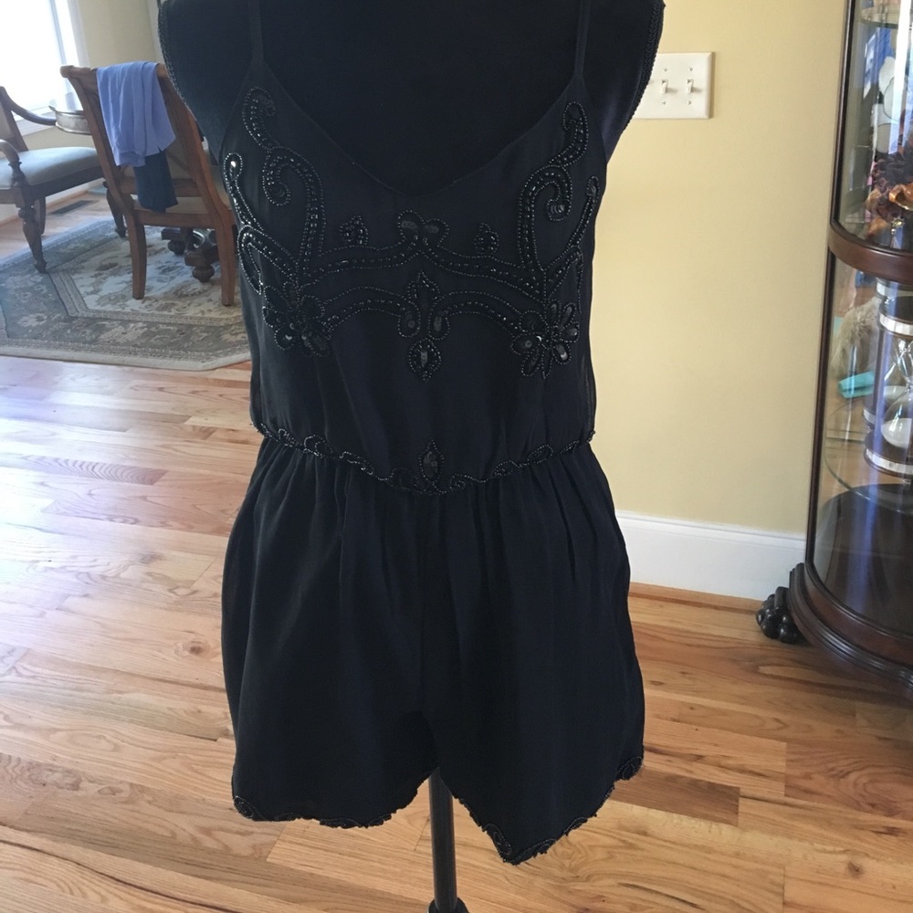 NWT BLACK BEADED ROMPER