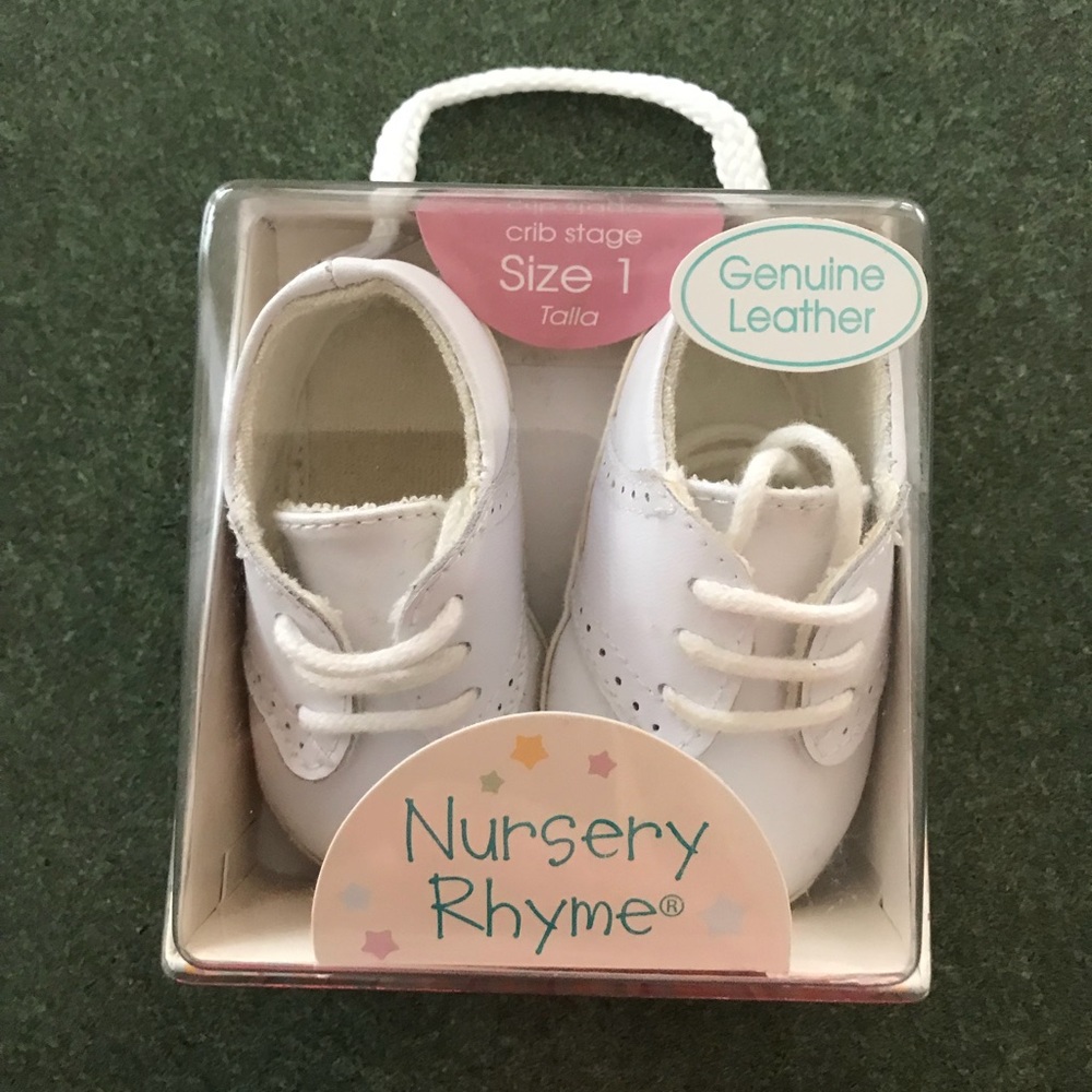 Baby boys white crib dress shoes