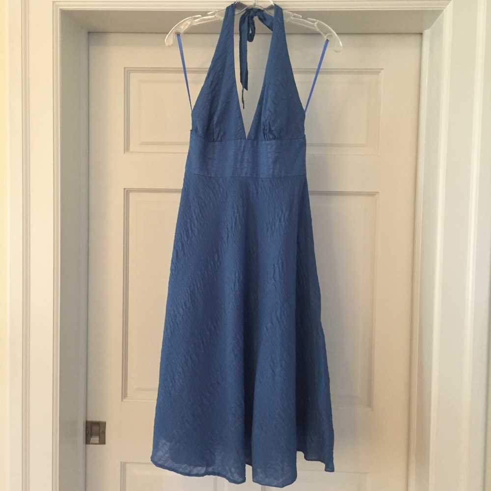 Classic jcrew blue halter dress
