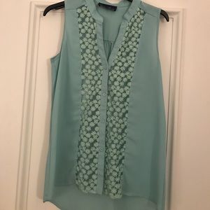 Teal crepe tank