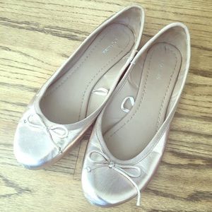 Rose gold ballet flats