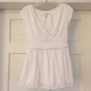 Flattering white short-sleeve top