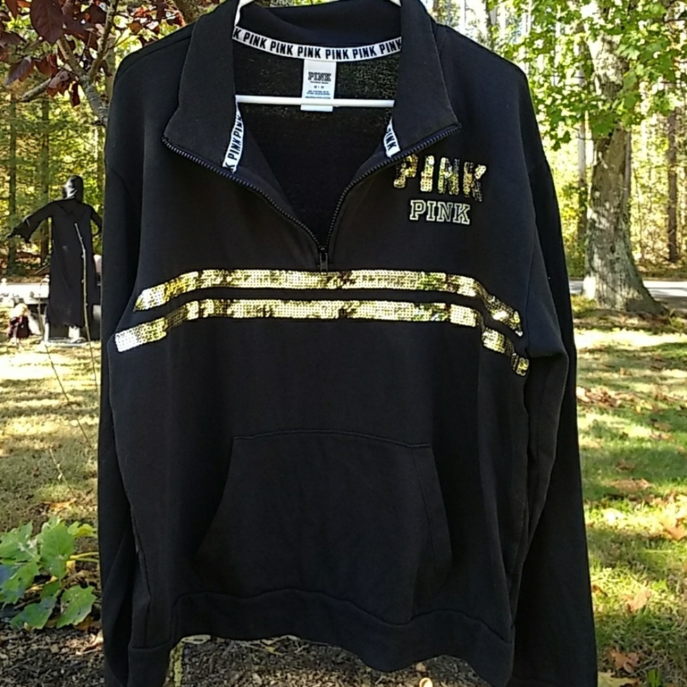 Pink half zip sweater