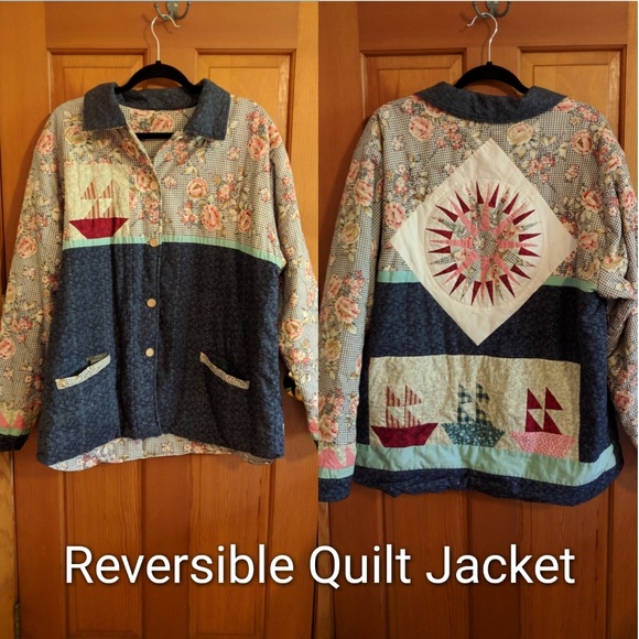 reversible patchwork quilted jacket