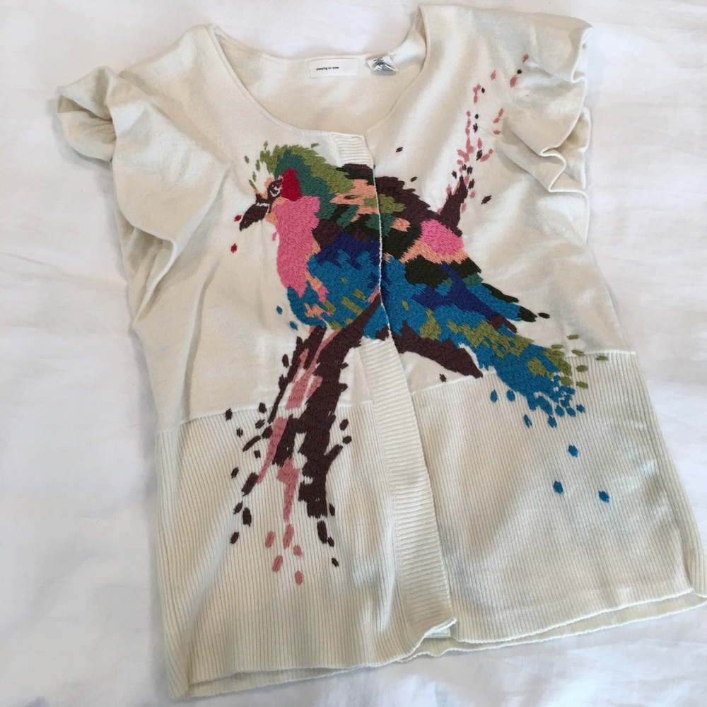 Size M Anthropolgie Embroidered Cardigan