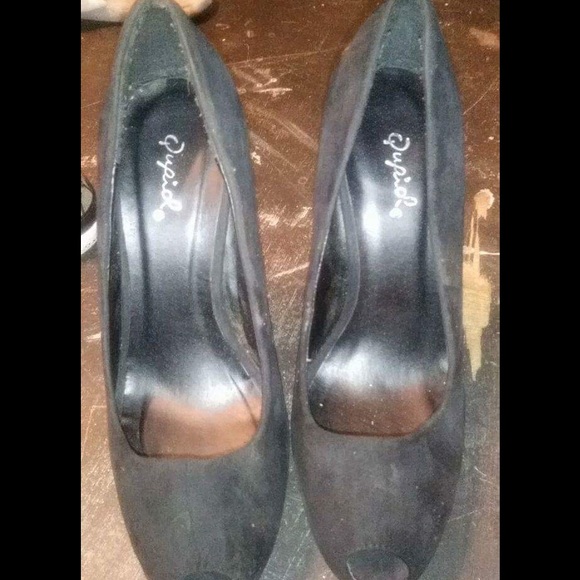 Black open toe heels - Picture 1 of 2