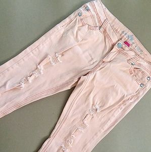 Almost Famous Pink Distressed Jeans