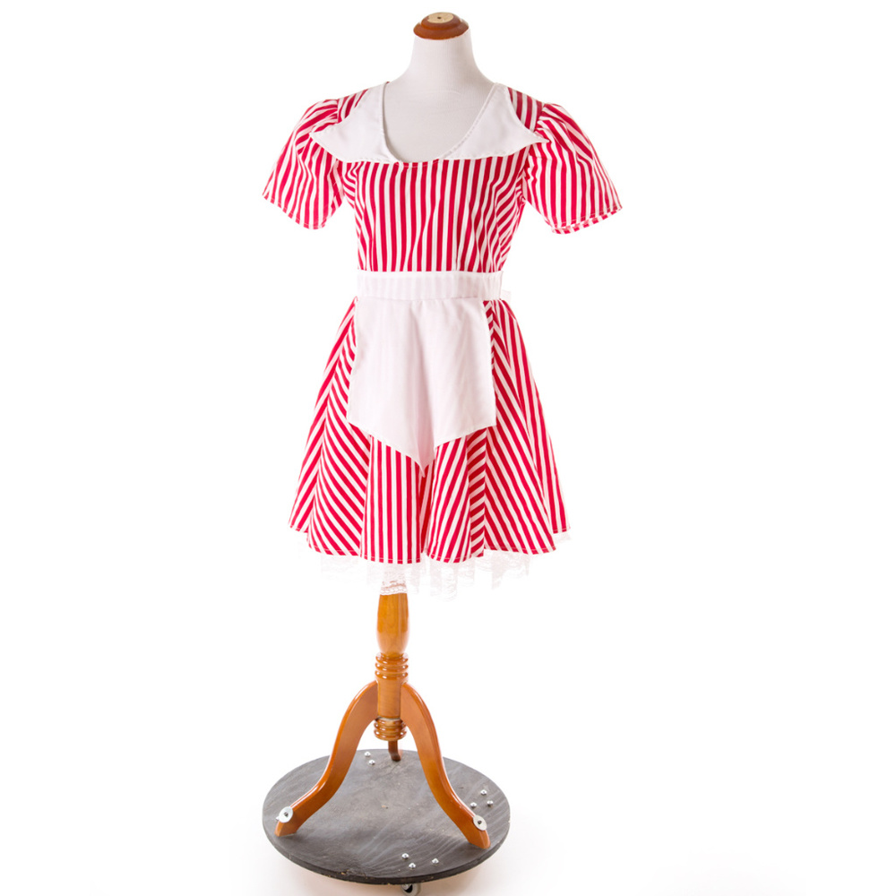 COSTUME SEXY 1950 WAITRESS ICE CREAM CANDY STRIPER