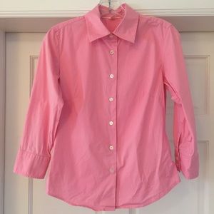 Pink 3/4 sleeve jcrew button down