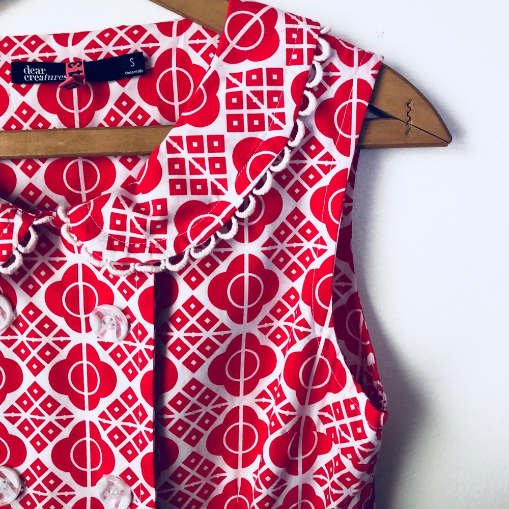RARE ModCloth Dear Creatures Red-y For Tea Dress - Picture 5 of 7
