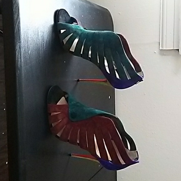 Christian louboutin multicolor open toe heels - Picture 2 of 6