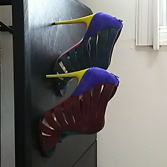 Christian louboutin multicolor open toe heels - Picture 4 of 6