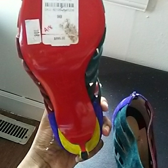Christian louboutin multicolor open toe heels - Picture 5 of 6