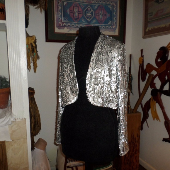 silver sequin bolero