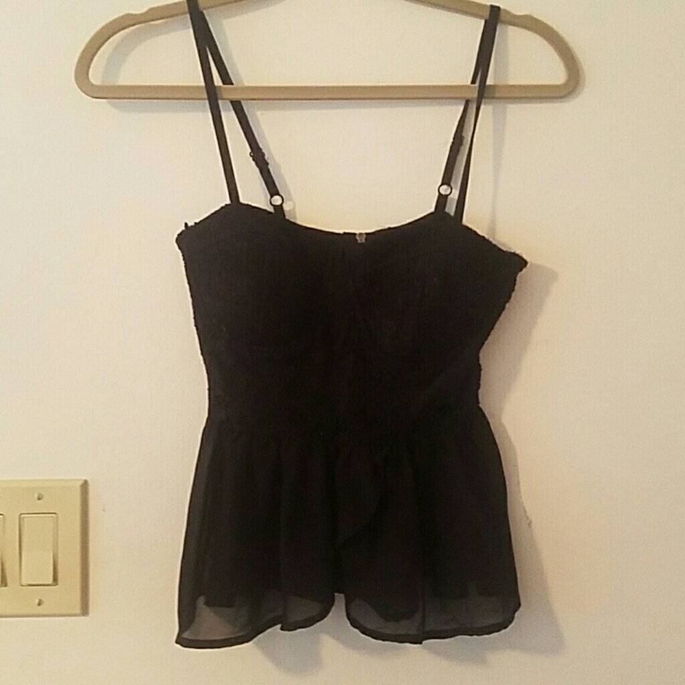 Black corset with lace and sheer bottom