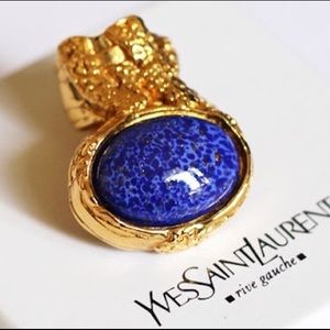 New in box authentic YSL Arty Ring Royal Blue Sz.5