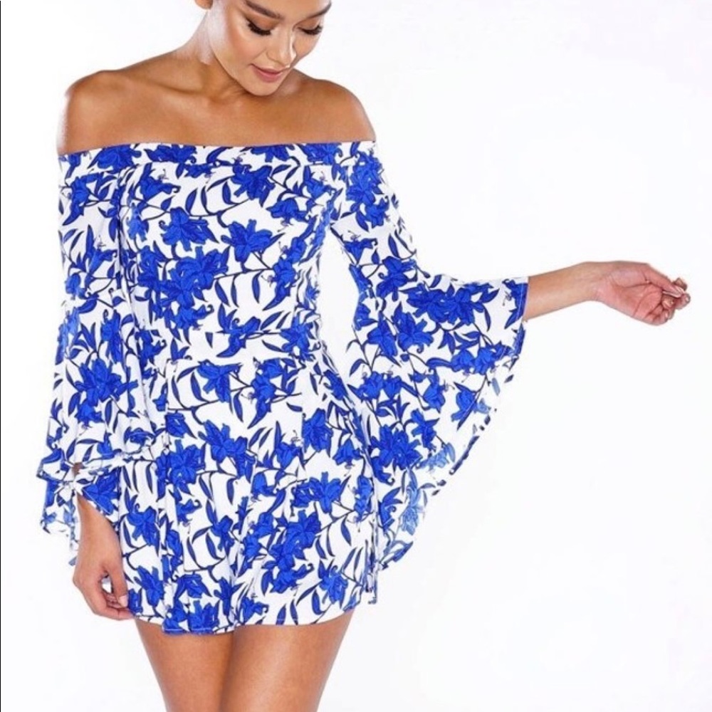 Romper with bell sleeves