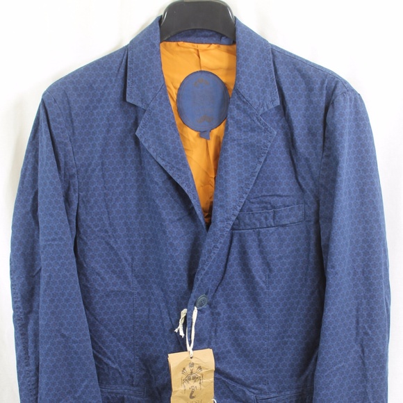 GANESH BLUE COTTON BLAZER MEDIUM NEW W TAGS $298 - Picture 1 of 8