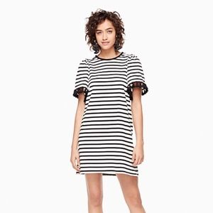 KATE SPADE BROOME STREET STRIPE FLUTTER DRESS