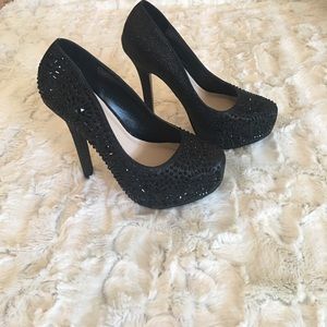 Closet clear out Glitter rhinestone black pumps