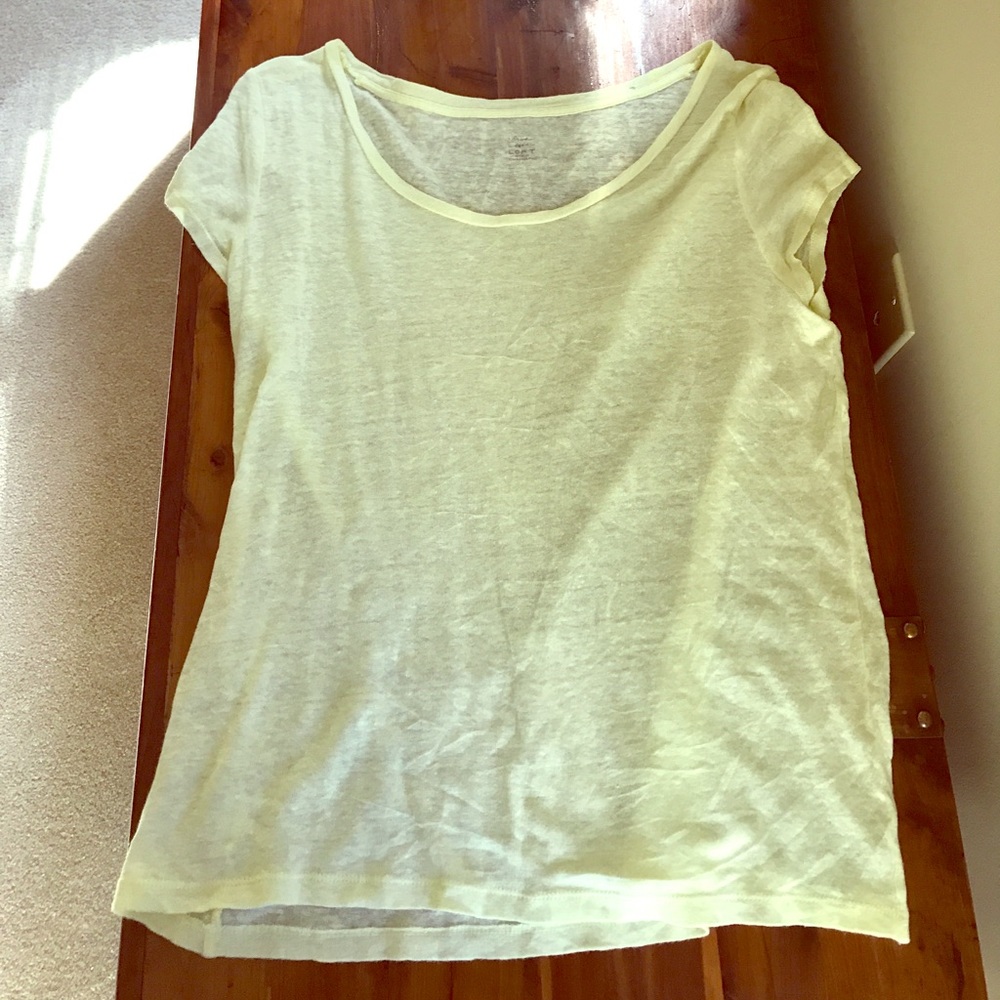 Yellow scoop neck shirt