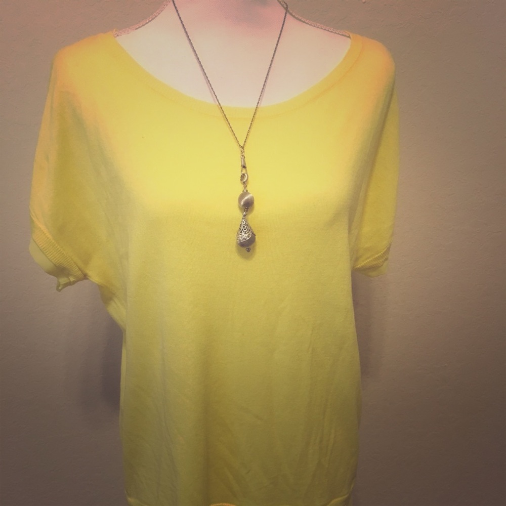 Bright yellow New York and company blouse