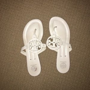 Tory Burch White Miller Sandals