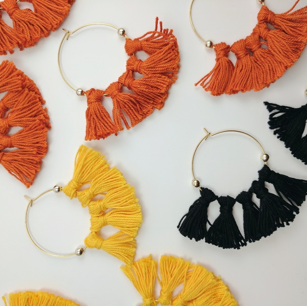 Daphne Tassel Hoop Earrings