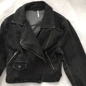 Free people cropped denim jacket