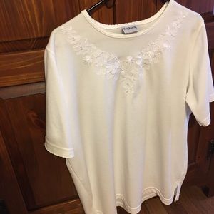 Embroidered trim top
