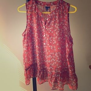 Slightly sheer floral tank top from gap!