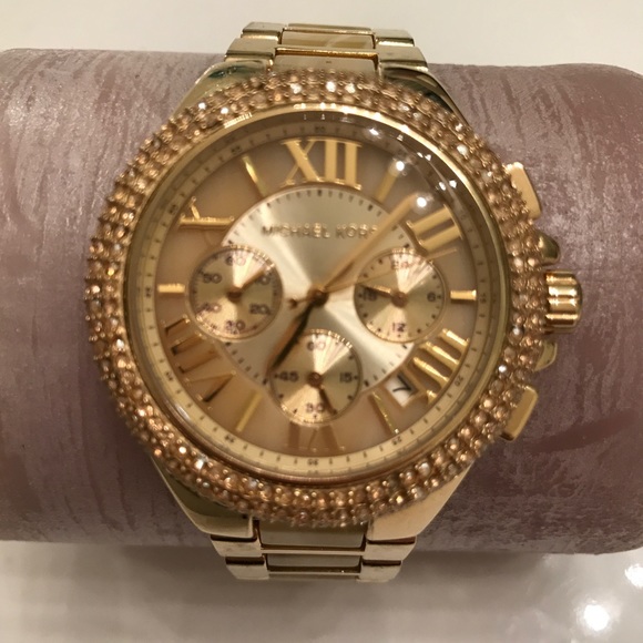 Michael Kors Goldtone Watch with Pave Crystals - Picture 2 of 8