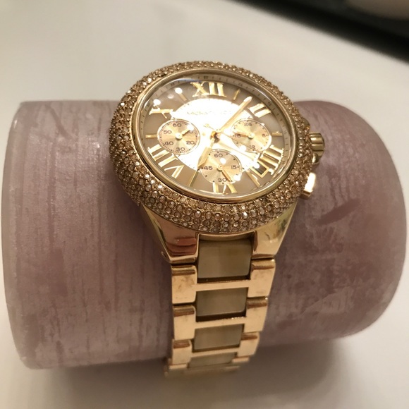 Michael Kors Goldtone Watch with Pave Crystals - Picture 3 of 8
