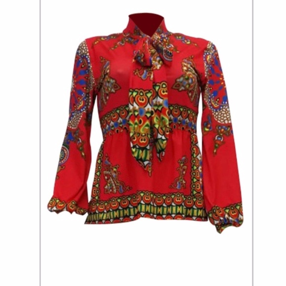 Totem Print Pullover Blouse - Picture 3 of 5