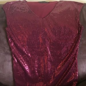 Burgundy sequence blouse