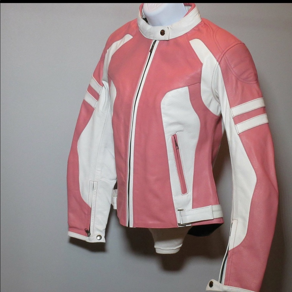 Pink Leather Jacket.