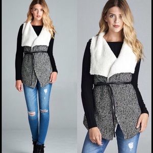 Sale! 🔴 🆕 Wool n Faux Fur Tweed Vest/Jacket