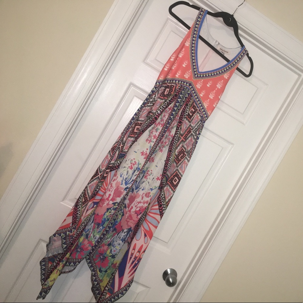 Sleeveless Midi scarf dress with fitted top NWT