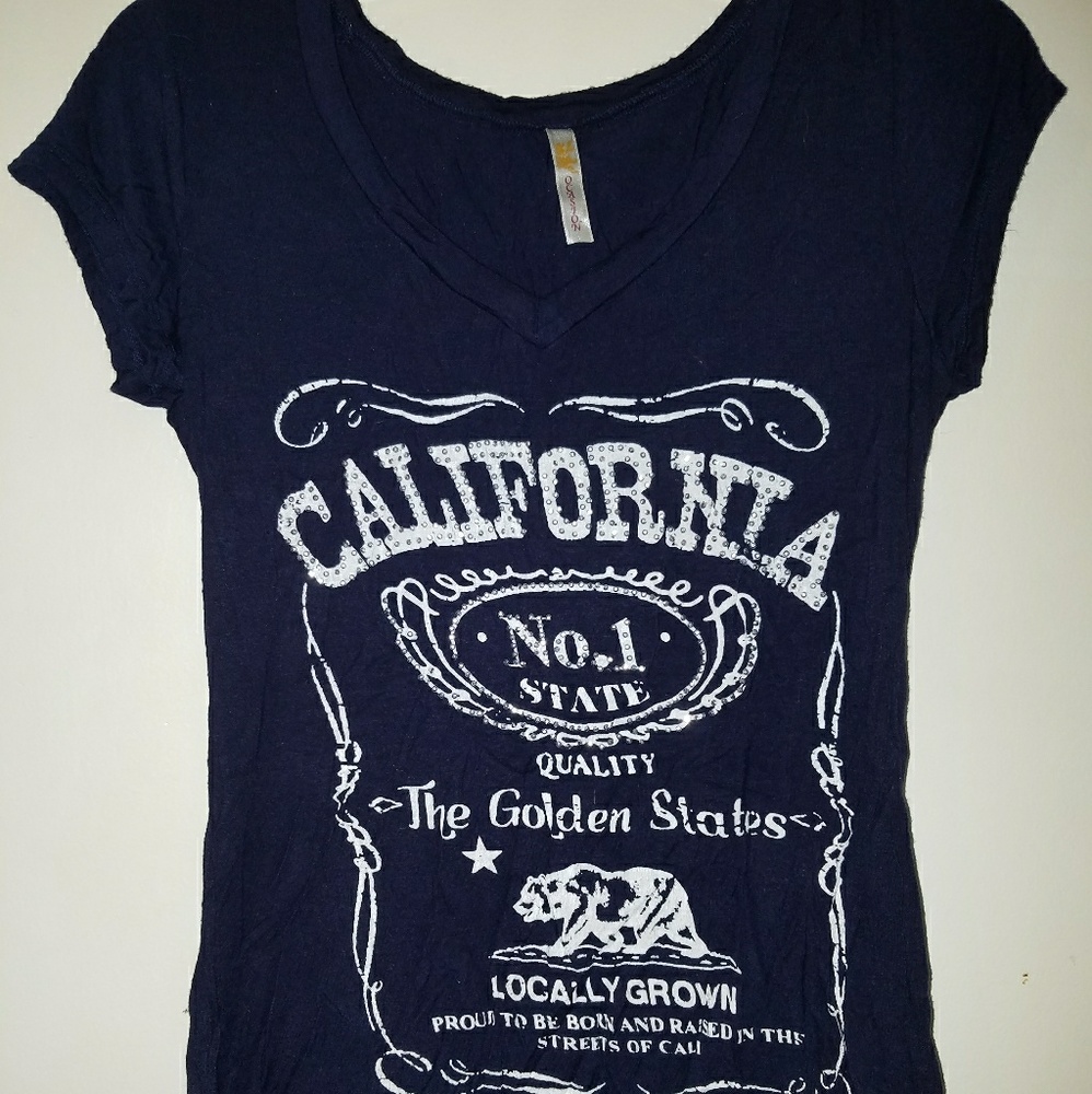 California navy blue blouse