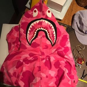 Pink Camo Shark Hoodie Bape A bathing ape UA